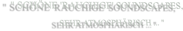" SCHÖNE 'RAUCHIGE' SOUNDSCAPES,                     SEHR ATMOSPHÄRISCH ... "